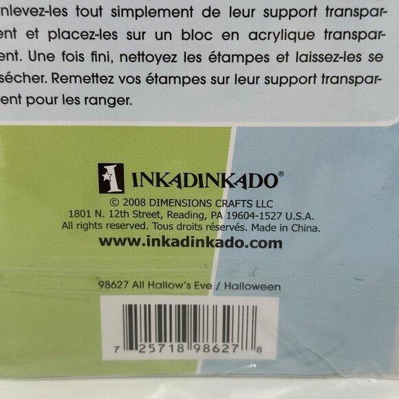 Inkadinkado Clear Stamps Happy Halloween Witch Pumpkin Spider Web Set 98627 New - Picture 6 of 9